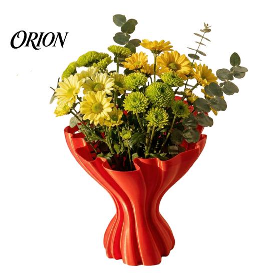 Vaso Stampa 3D Integrato Vasi Stampati, Elegante Vaso Pieghettato, Fioriera Minimalista Intrecciata Portafiori Decorativi Multiuso, Nordico