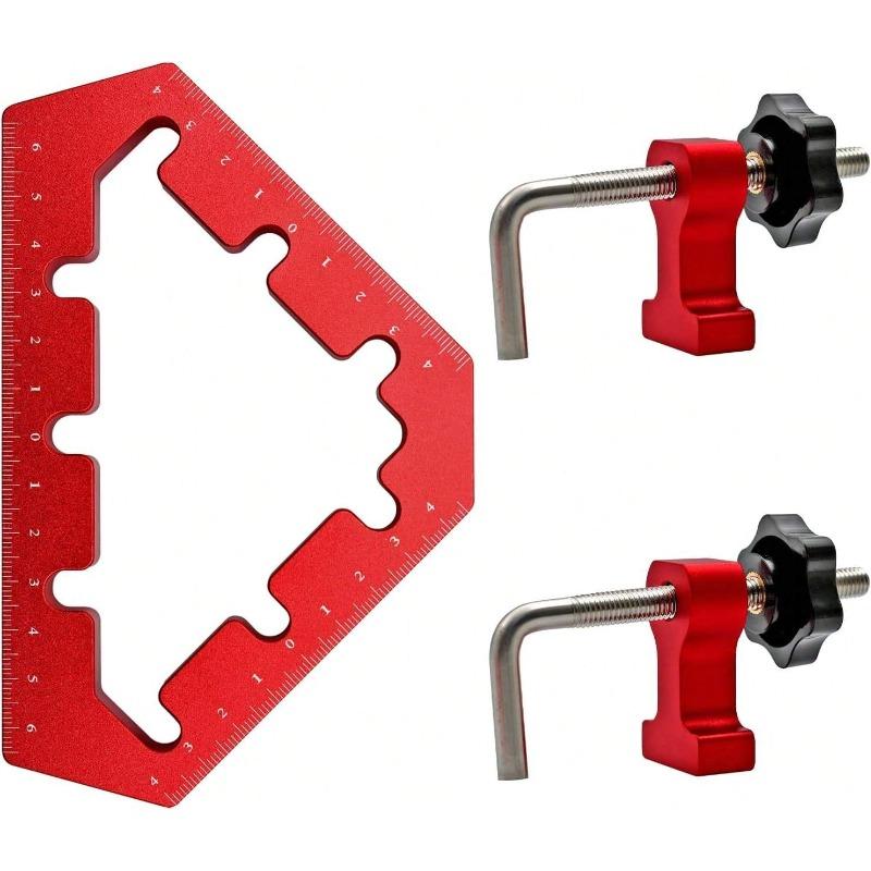 

1 Set 45/90 Degree Woodworking Triangle Clamps Set Aluminum Alloy Right Angle Clamp Carpenter Tools for Cabinets Drawers Frames