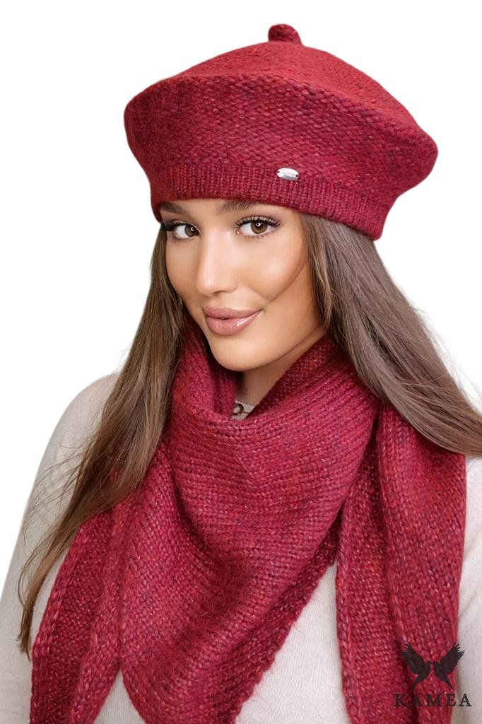 Ofelia -Wino Women' Winter Beret Elegant and Warm Kamea Beret