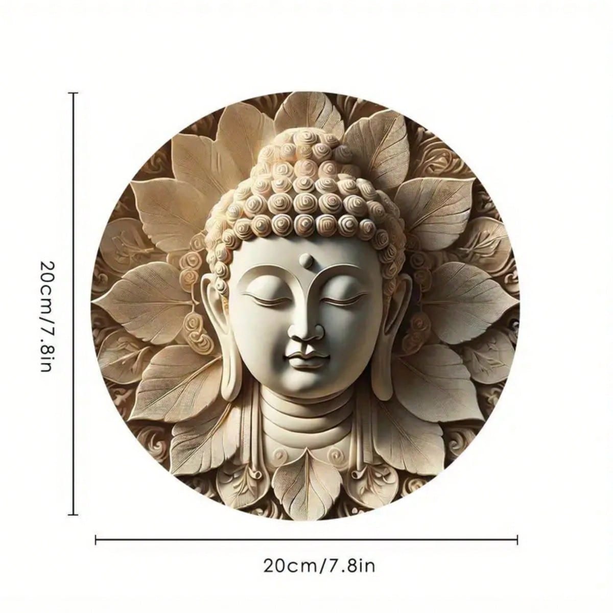 

1Pc, 7.8inch X 7.8inch Round Buddha Head Wooden Printed Plaque (Can Be Hung with Rope)-Home, Bar, Garage, Cafe, Garden Interior/Outdoor Decoration