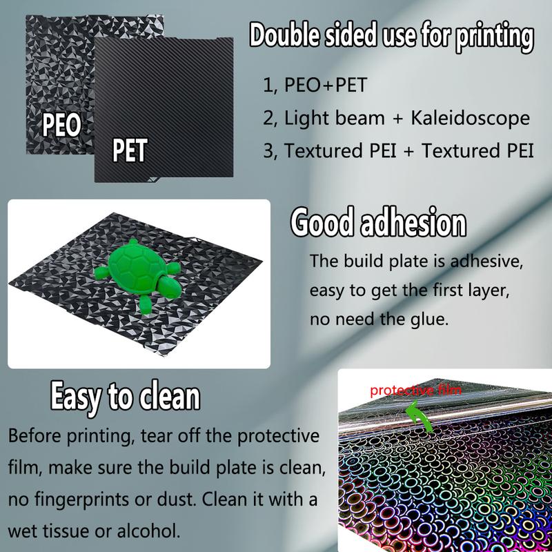 For Anycubic Kobra 3 Combo Upgraded Heatbed Smooth PEO PET Build Plate Spring Steel Plate PEI Sheet for Anycubic Kobra3 3D Parts