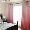 A Set of LOZUJOJU Versatile Curtains Gradient Color Sheer Curtain and Solid Color 80% Blackout  Curtain Set for Window Living Room Bedroom Home Decor