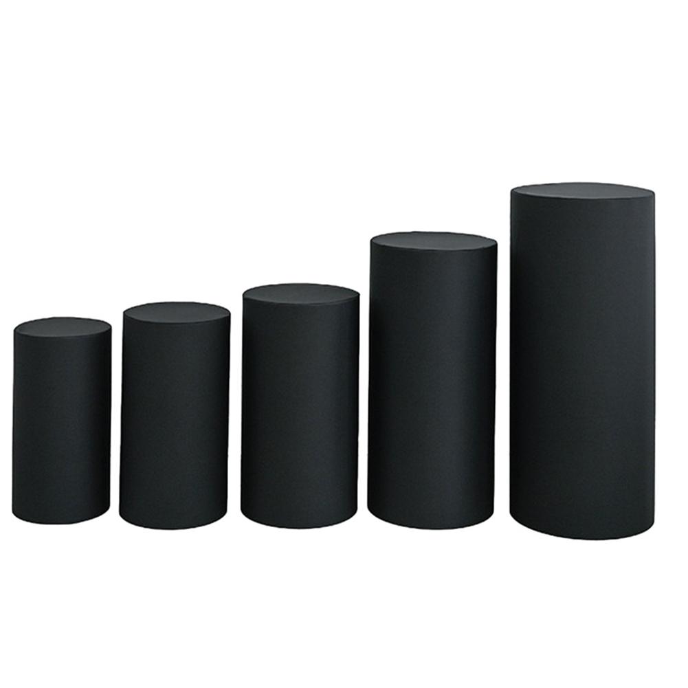 Elegant Cylinder Pedestal Stand Covers for Party Decoration 5pcs Elastic Polyester Material Wide Compatibility and Remove