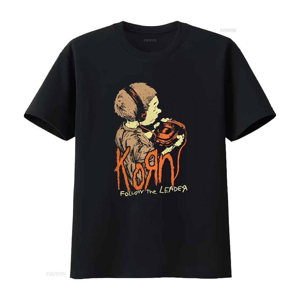 Korn Follow The Leader T Shirt Rock Band Tribute Comfortable Cotton No Tag Design Vintage Breathable Streetwear Stylish