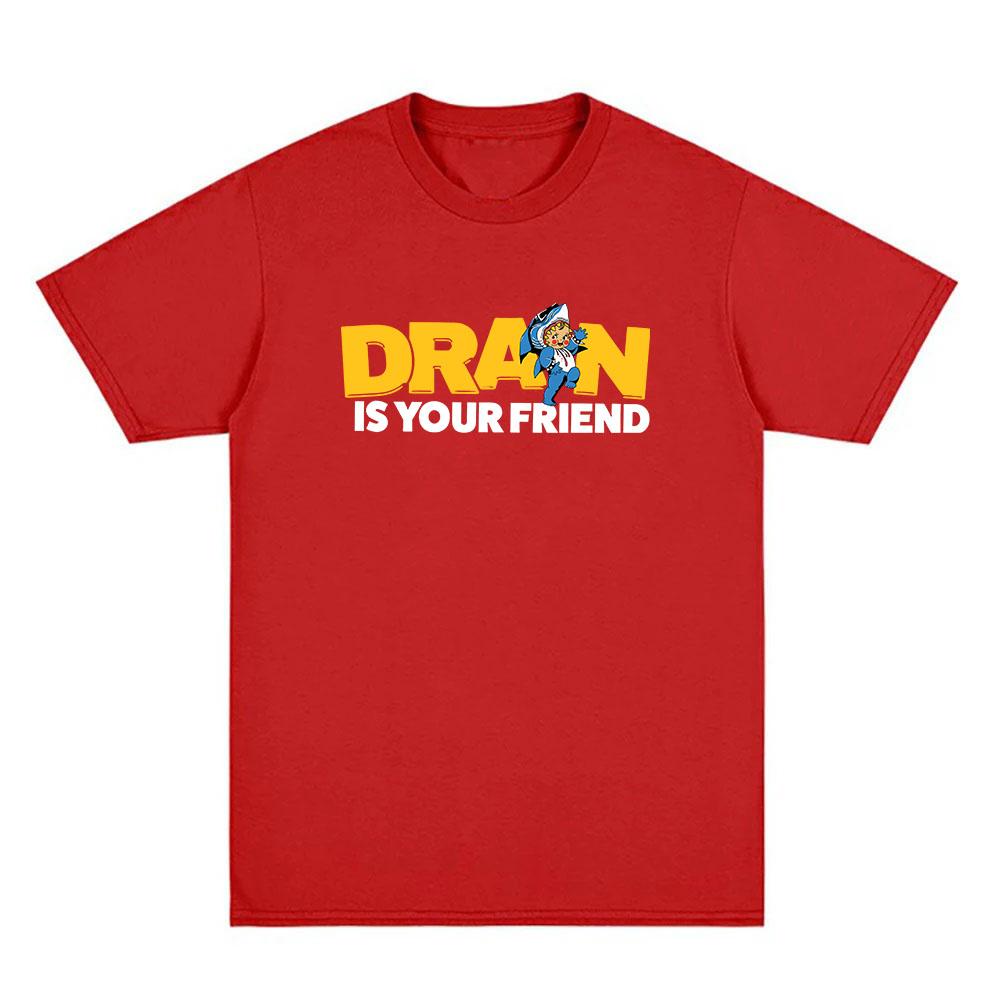 DRAIN KEWPIE FRIEND TEE . . . IS YOUR FRIEND Printing T-shirt Unisex Streetwear Hip Hop Cotton Short Sleeve Fashion Tshirts