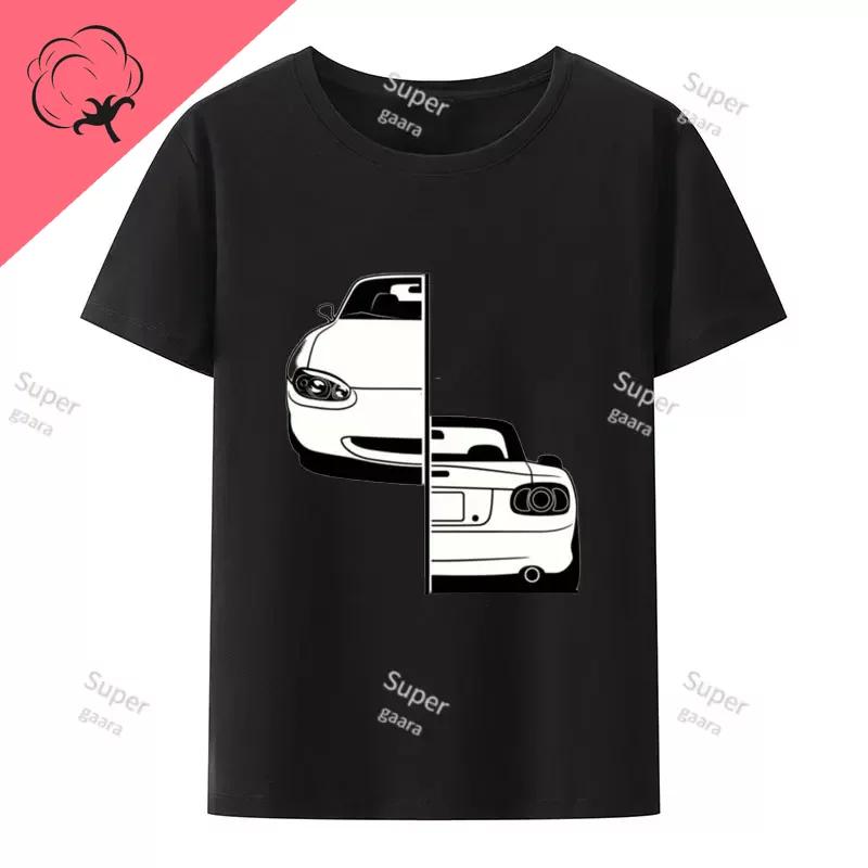 Tematyczny T-shirt 100% Bawełna dla Mężczyzn Krótki Rękaw Y2k Odzież Męska Drukowany T-shirt Top Lato O-neck