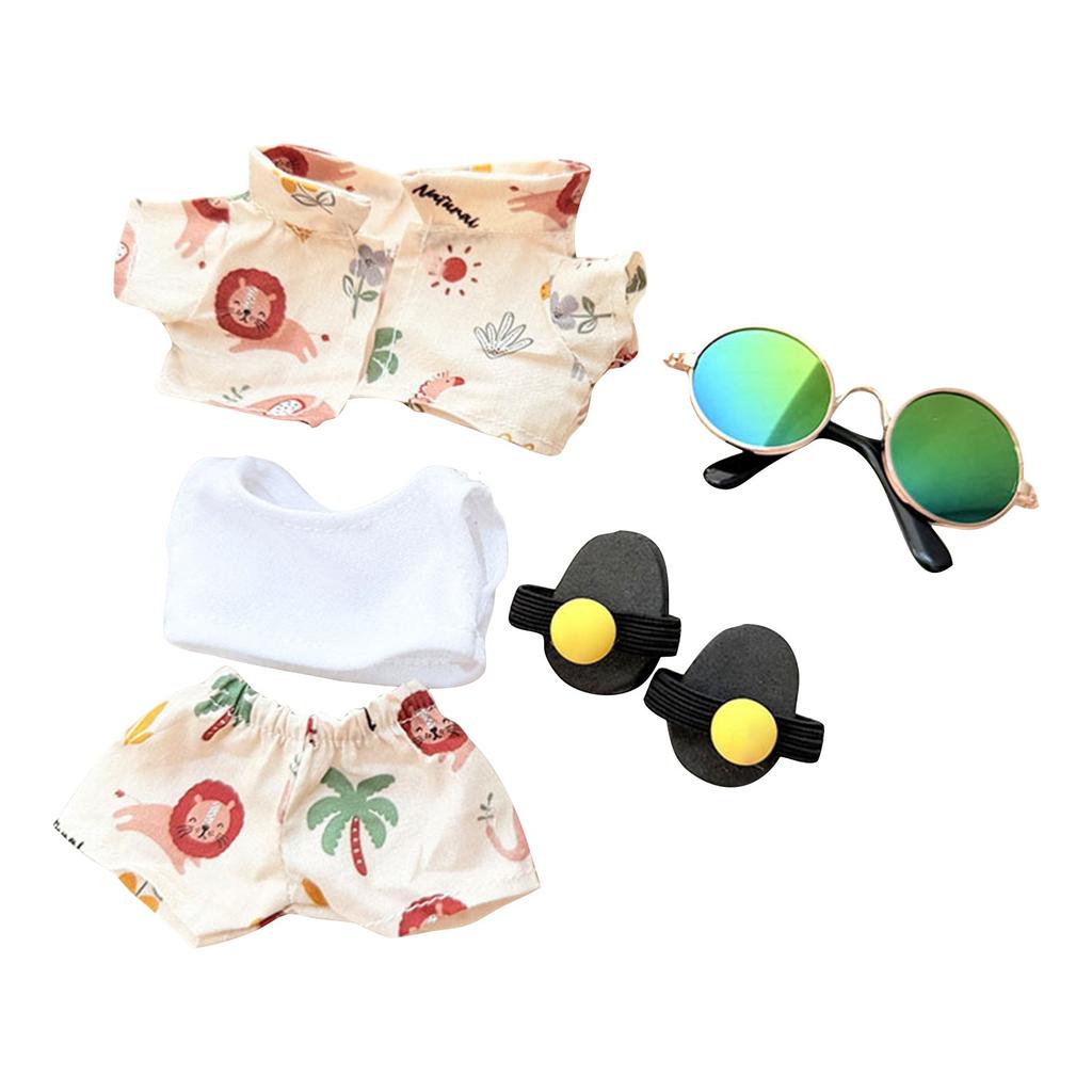 Doll Clothes Set 17cm Doll Accessories Love Heart Top Scarf Hat No Dolls