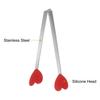 uxcell Mini Food Tongs, 5.3" Heart Shape, Colorful Stainless Steel with Silicone Tips, Small Cooking Tongs, Kitchen Food Tongs, Serving Tongs for Cook