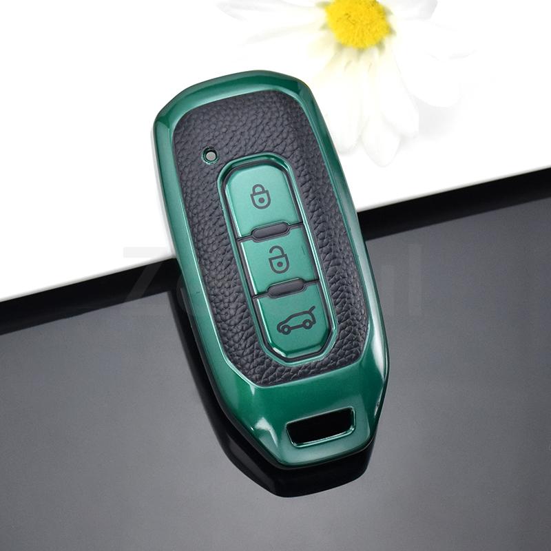 Auto Tpu Leather Car Smart Remote Key Cover Case Bag For Ford Territory Ev Shell Fob Holder Protector Accessories
