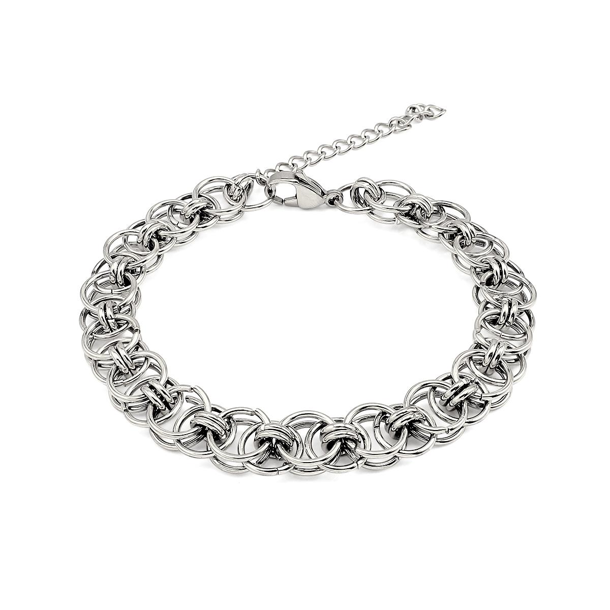 Custom Luxury Jewellery 18k Gold Plated Two Tone Stainless Steel Necklace and Bracelet Jewelry Sets Women