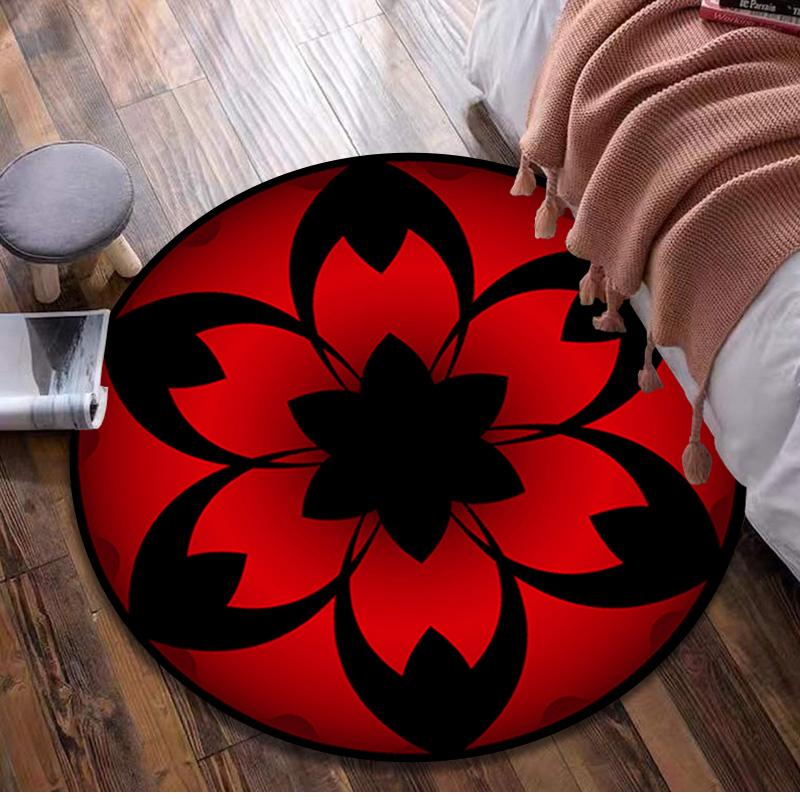 1Pc Sharingan Circular Print Rug - home decoration Carpet For Living Room Bedroom Flooring Computer Chair Area Rug
