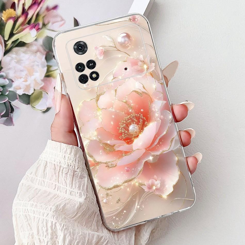 For Xiaomi Poco M4 Pro Elegant Floral Butterfly Phone Case For Xiaomi Poco M4 5G PocoM4 Pro 5G 4G Soft Silicone TPU Cases