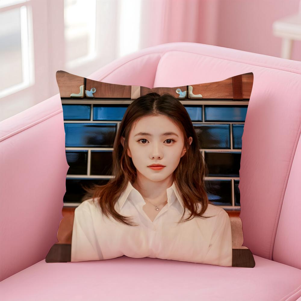 Popular fashion Chinese actress LLiu Haocun Cushion Cover Pillow Case Soft Friendly Fabric Concealed Zipper