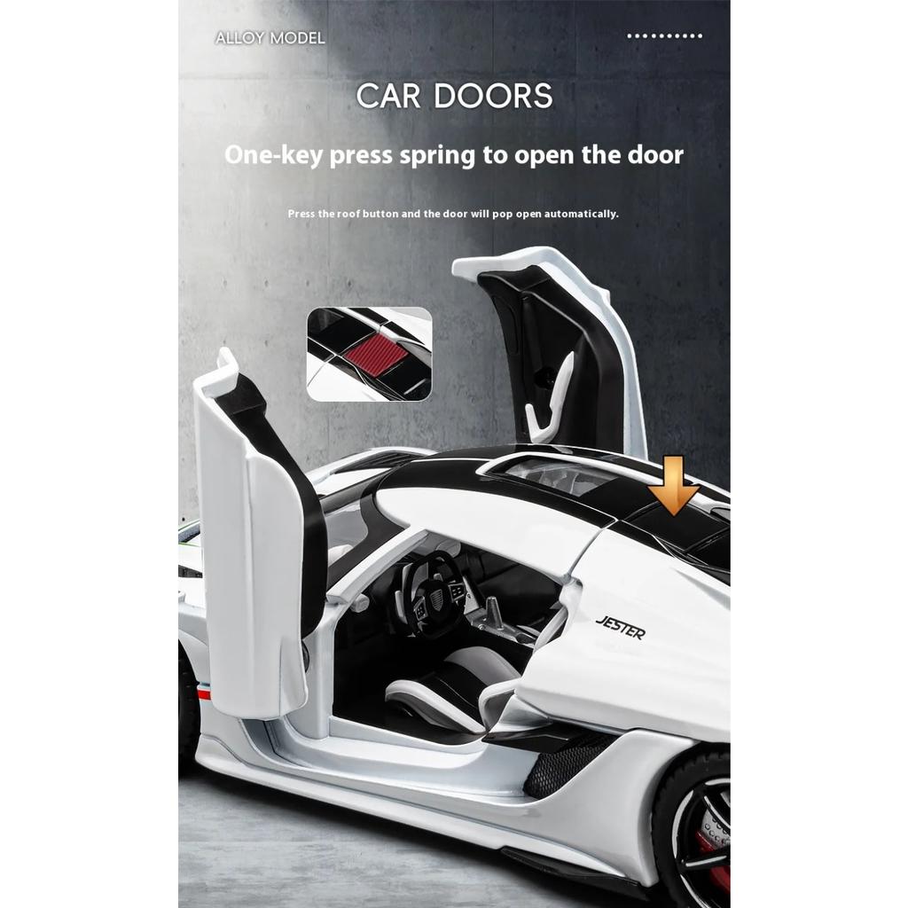 1/22 Koenigsegg Jesko Supercar Alloy Diecast Model Car Outdoor Display Products with High Simulation Collection Hobbies for Boyfriend Boys