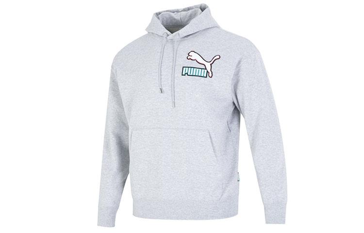 PUMA Sweatshirts Men s Light Gray Hooded Moderate Regular 537749-04 2XL