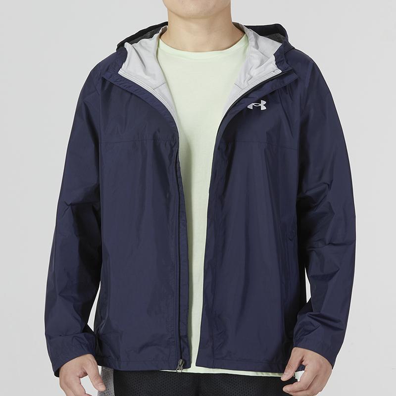 Under Armour Cloudstrike 2.0 Solid Sport Casual Hooded Jacket Men Jackets Navy-Blue 1374644-410