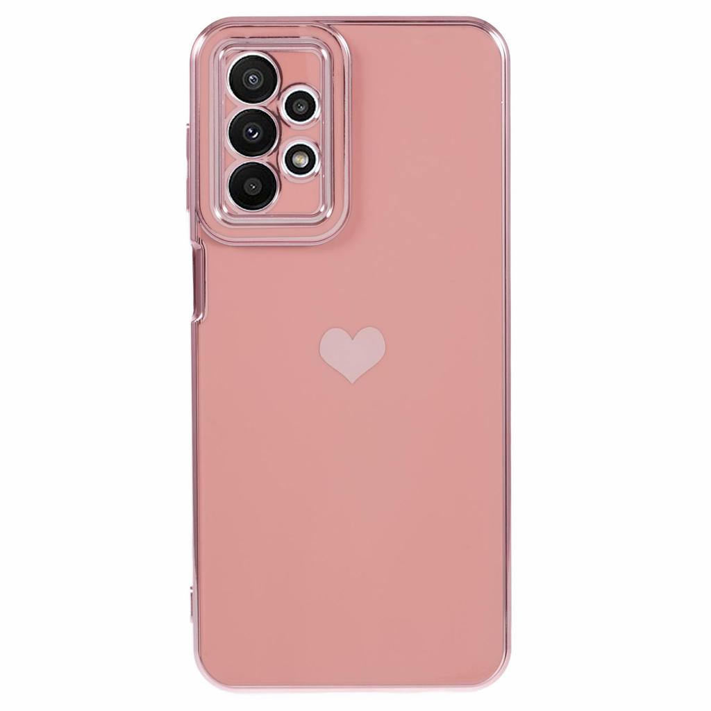 Pour Samsung Galaxy A13 4G Coque TPU 6D Électroplaqué Cœur d'Amour Anti-Chute Housse de Téléphone