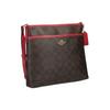 Coach File 26 Printed Zipper Classic Monogram Canvas With Leather Crossbody Bag Large Unisex Crossbody Bag Dark-Brown Red 29210-IMEL72