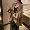 Solid-color Loose and Laid-back Style Knitted Cardigan for Autumn and Winter, Sweet Sweater Coat for Women