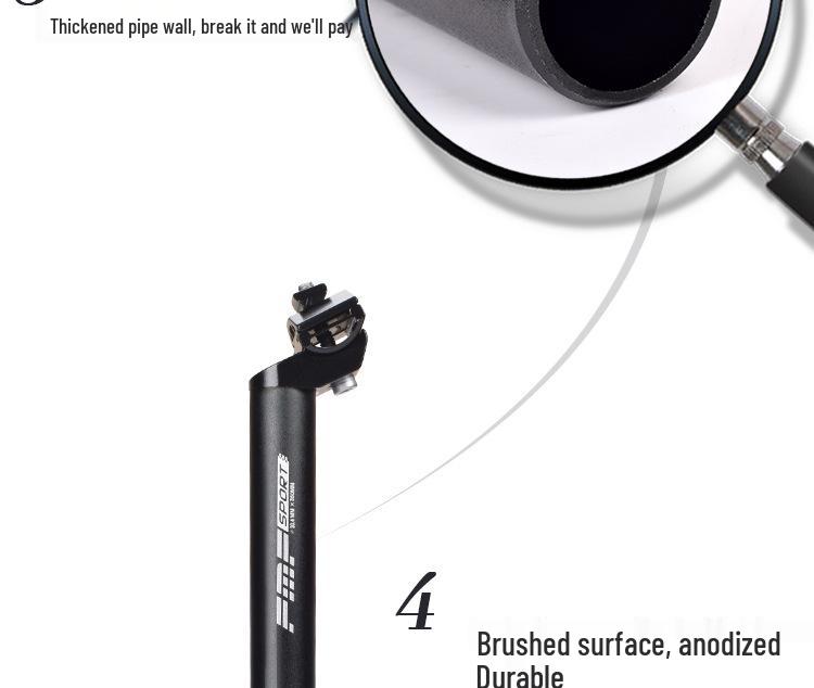 Aluminum Alloy Mountain Bike Seatpost - Sizes: 25.4mm, 27.2mm, 28.6mm, 31.6mm