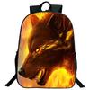 Ice Fire Wolf Backpack Schoolbag Primary School Students Backpack Angry Wolf Printed Bookbag Kids Back To School Mochila Gift