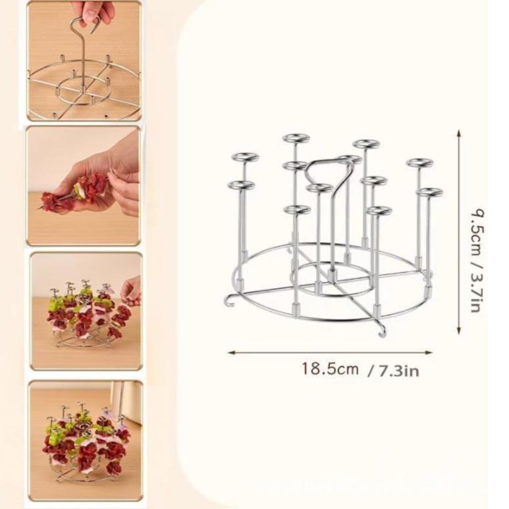 High Quality Stainless Steel Air Fryer Skewer Stand Detachable String Grill Vertical Grill Rack Skewer Holder 6Qt 8Qt