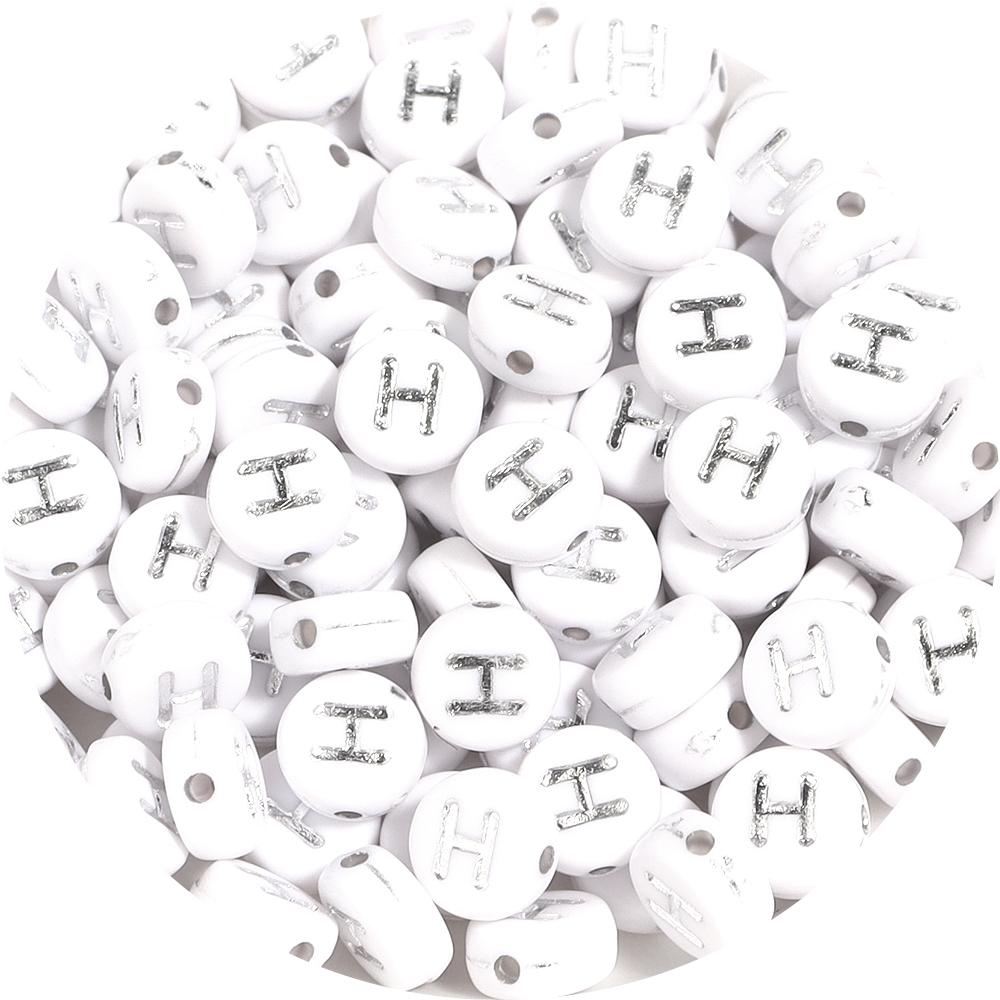 100pcs/lot 7mm Round Acrylic Letter Beads A-Z Alphabet Beads Loose Beads For DIY Bracelet Necklace Keychain Jewelry Making