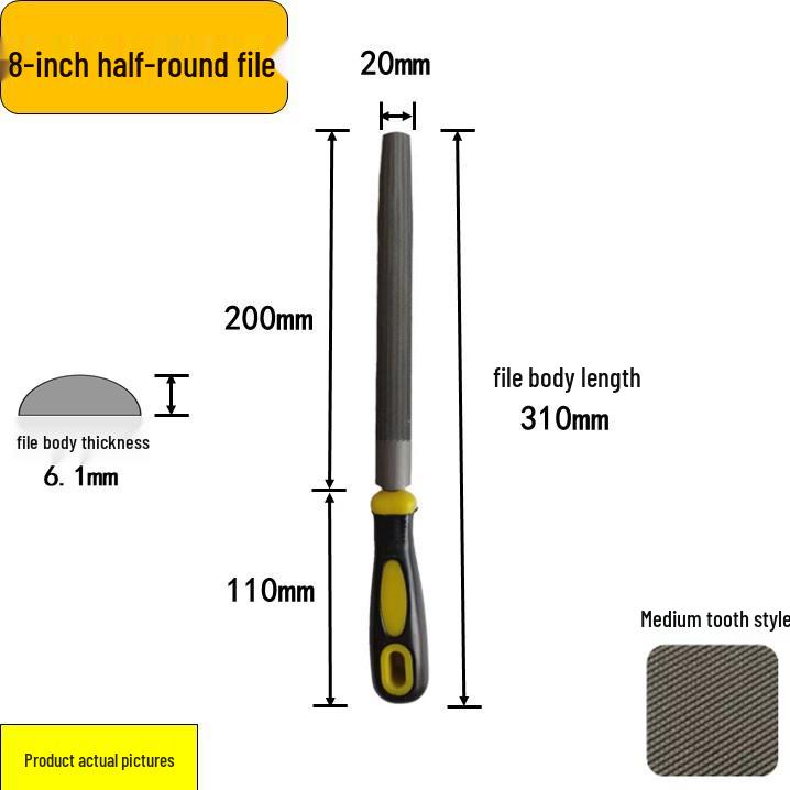 Steel Grinder File - Flat & Triangular Medium-Tooth Wear-Resistant Metal File