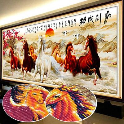 Instarry DIY 5D Diamond Art Painting, Full-Paste Wall Decor, Beaded Mosaic, Handmade Kit, Horse (150x60cm)
