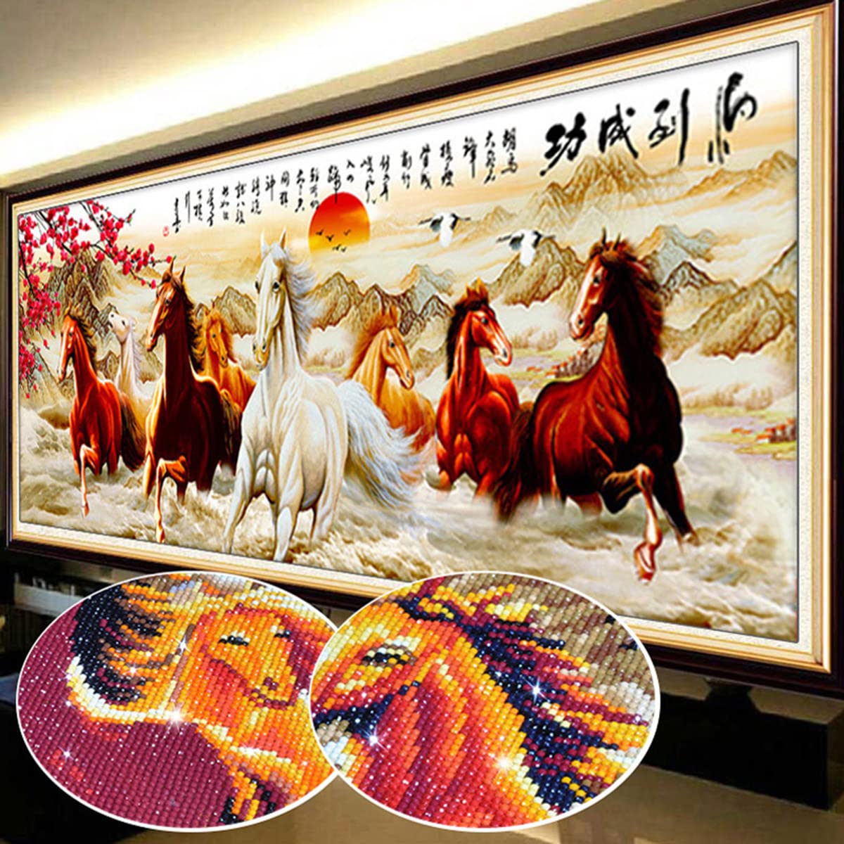 

Instarry DIY 5D Алмазная живопись, Полная выкладка, Настенный декор, Мозаика из страз, Набор для рукоделия, Лошадь (150x60см)