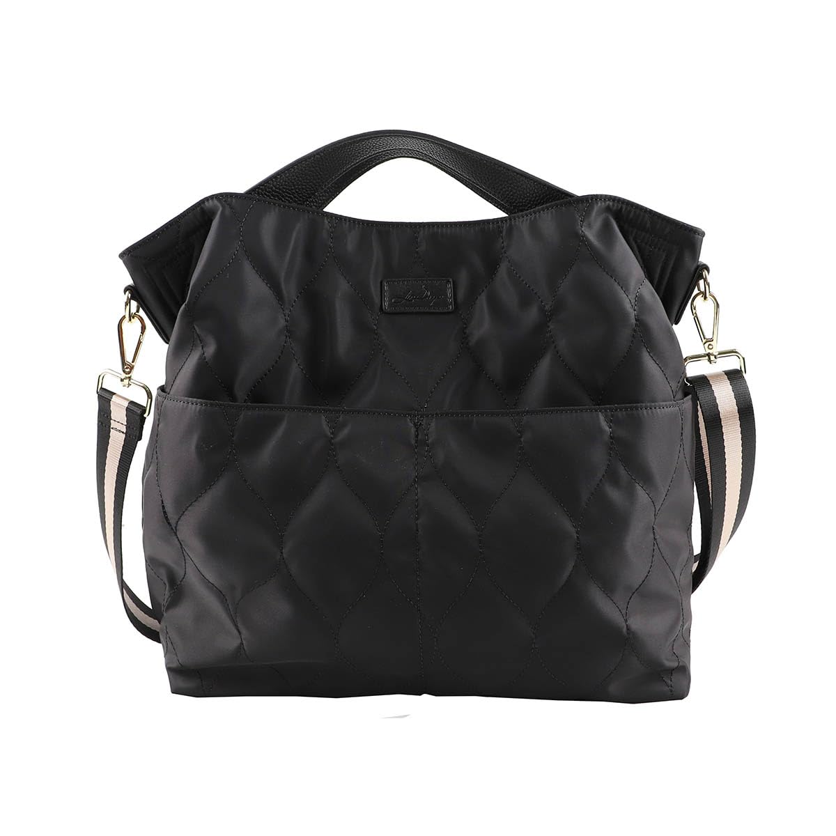 Женская легкая нейлоновая сумка-тоут Lizdays, 2-в-1 сумка через плечо, формат А4, стеганая (черный)