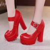 Fashion Pumps Women Single Shoes 13cm High Heels Female Thick with Waterproof Platform Autumn Sexy Super High Heel Black Women's Shoes