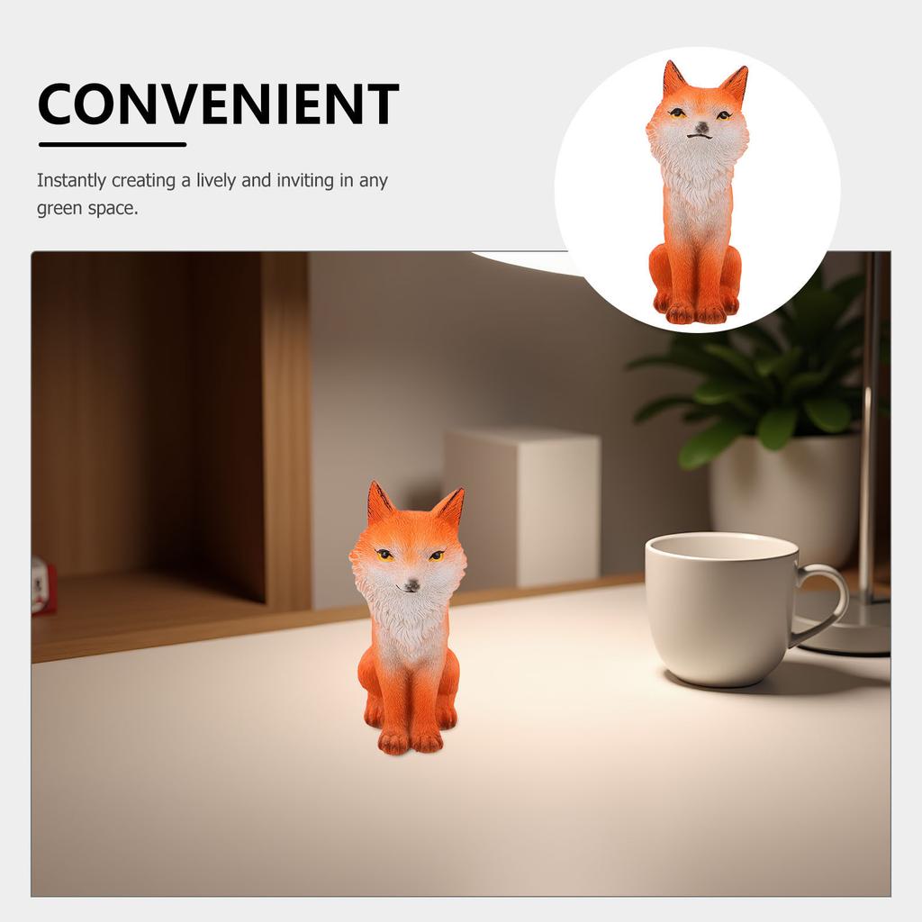 Mini Resin Fox Statue for Outdoor Micro Landscape Decor - Small Lifelike Animal Ornament for Garden Patio Bonsai Plant Pot Fairy
