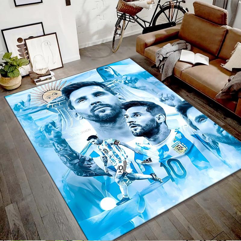1 Stück Fußballstar Design Bedruckter Teppich für Schlafzimmer Wohnzimmer Heimdeko Teppiche Matte Rutschfeste Matte Teppich für das Bett