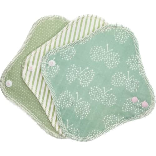 Sweet Cotton Cloth Sanitary Pads, Waterproof Flannel Panty Liners, 100% Cotton, 3 Count, Made In Japan (Fresh)