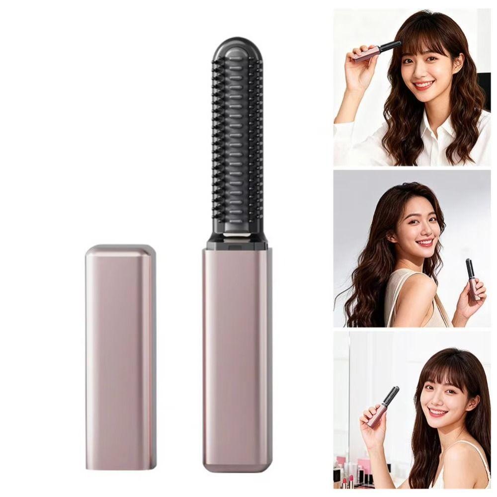 USB Charging Wireless Bangs Comb Fast Heating Portable Hair Straightener Holiday