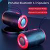 Portable Speaker Wireless Bluetooth Speakers with 5.3 Stereo FM/SD/USB Disk/Aux Modes Waterproof for Outdoor Hifi Sound