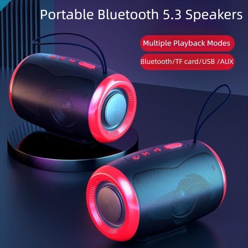 Portable Speaker Wireless Bluetooth Speakers with 5.3 Stereo FM/SD/USB Disk/Aux Modes Waterproof for Outdoor Hifi Sound
