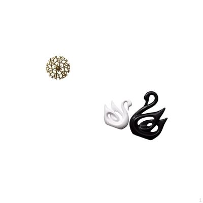 Rustic Scenic Metal Wall Art And Porcelain Swan Couple Figurines Elegant Animal Collectible