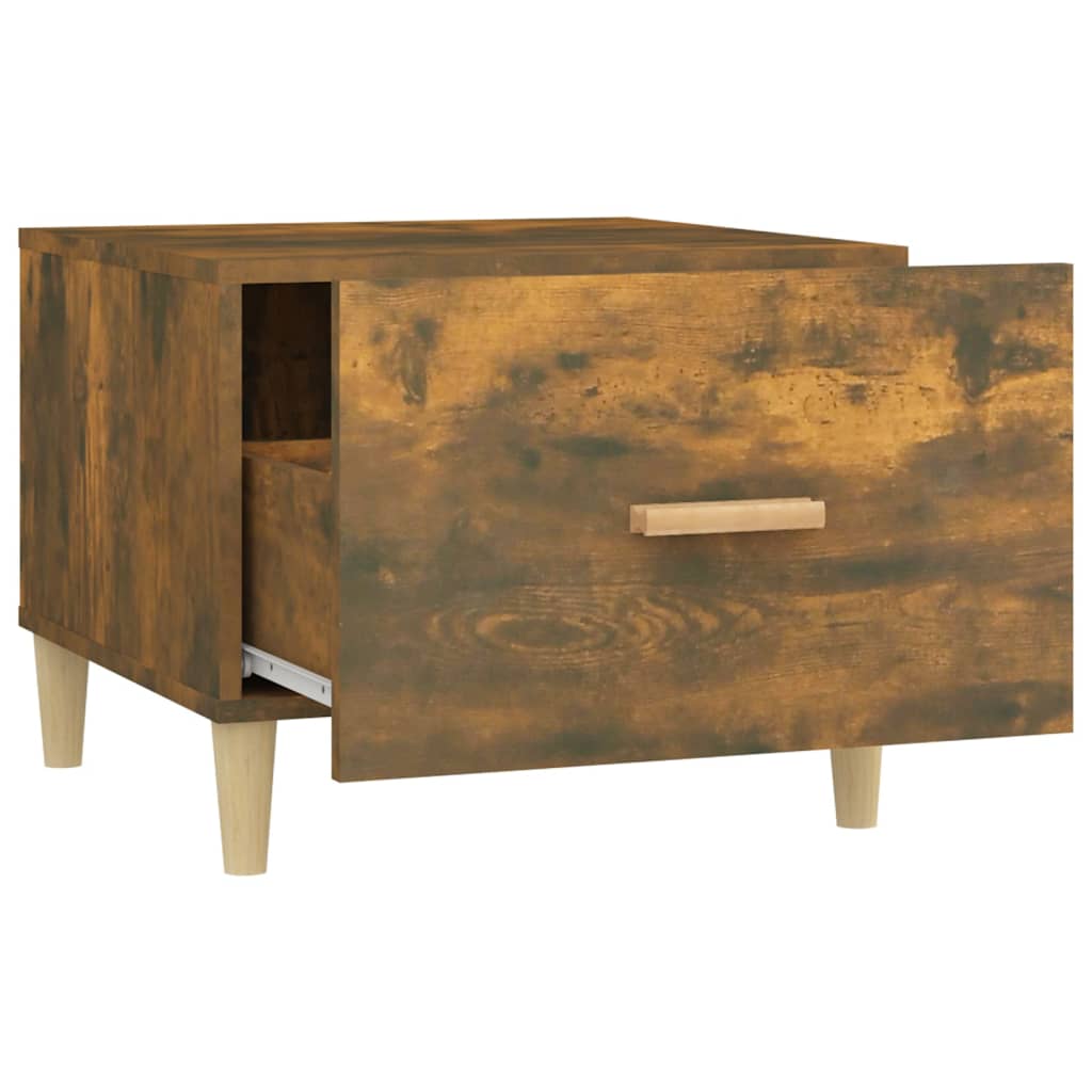 Coffee Table Smoked Oak 50x50x40 cm Wood Based Material