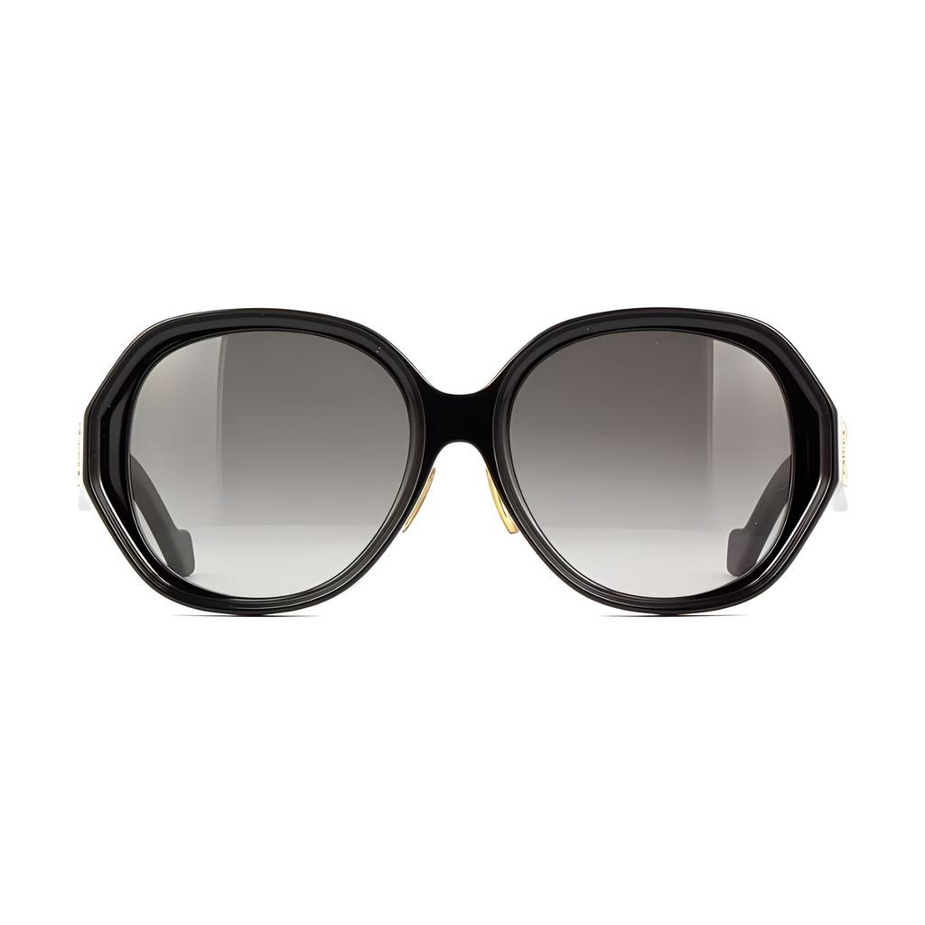 Loewe Windproof Sun Protection Irregular Shape Sunglasses Women Sunglasses Black LW40080U