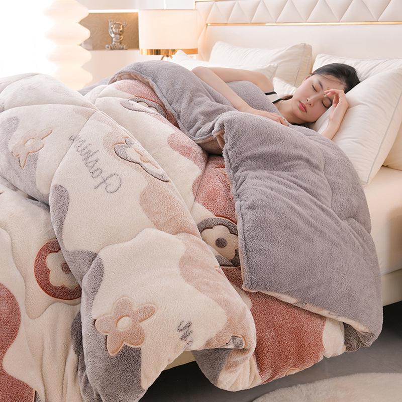 Thickened Lambswool & Velvet Quilt - Winter/Spring Dormitory Bedding