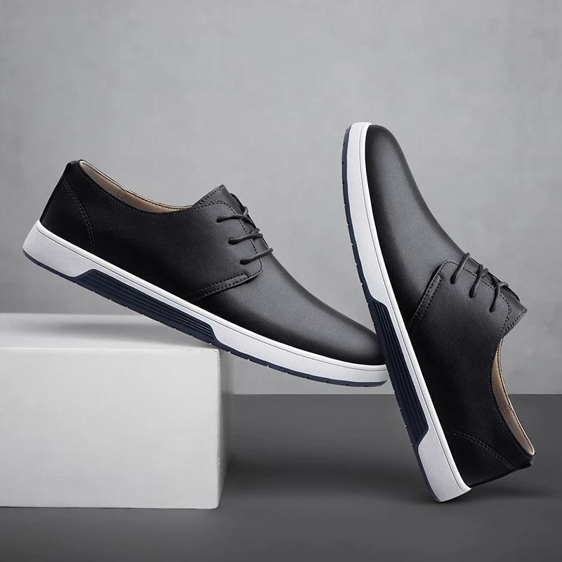 Genuine Leather Men Casual Shoes Hot Sale Man Loafers Soft Moccasins Breathable Slip On Driving Shoes New Leisure Walk Sneakers