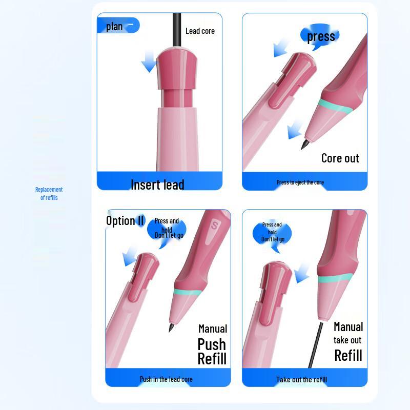 Comix Ergonomic Automatic Pencil & 2.0mm Lead Refills for Kids