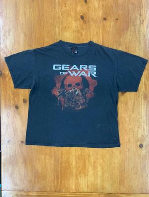 Gears of War Zářivě žluté logo Vintage tričko Gears of War Tričko z reklamní kampaně y2k