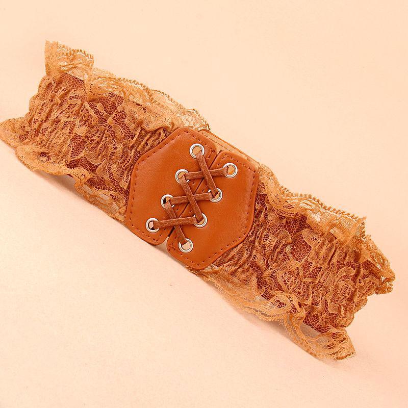 

Кружевные эластичные широкие пояса на шнуровке хаки