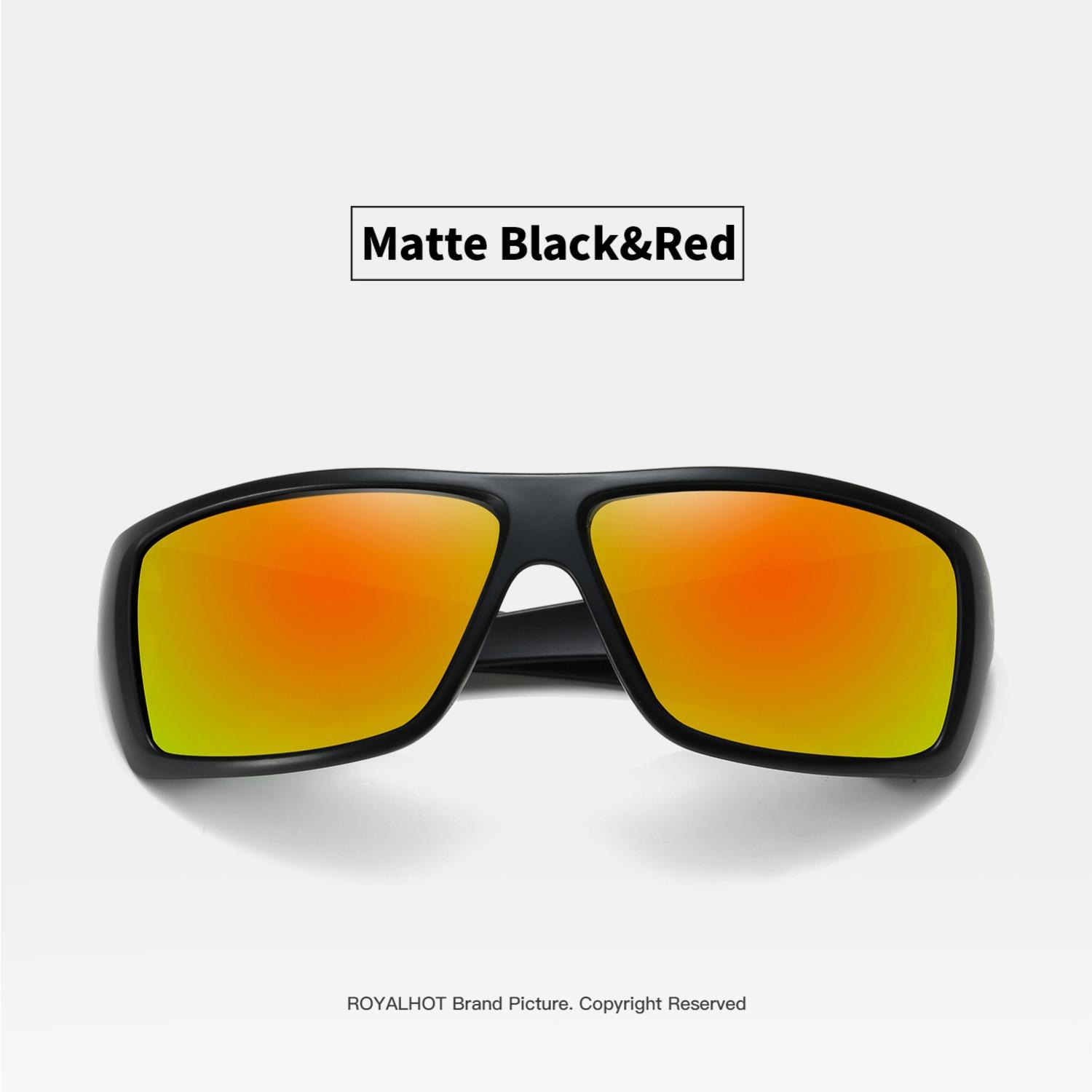 RoyalHot унисекс поляризационные синие спортивные солнцезащитные очки винтажные — фото 12