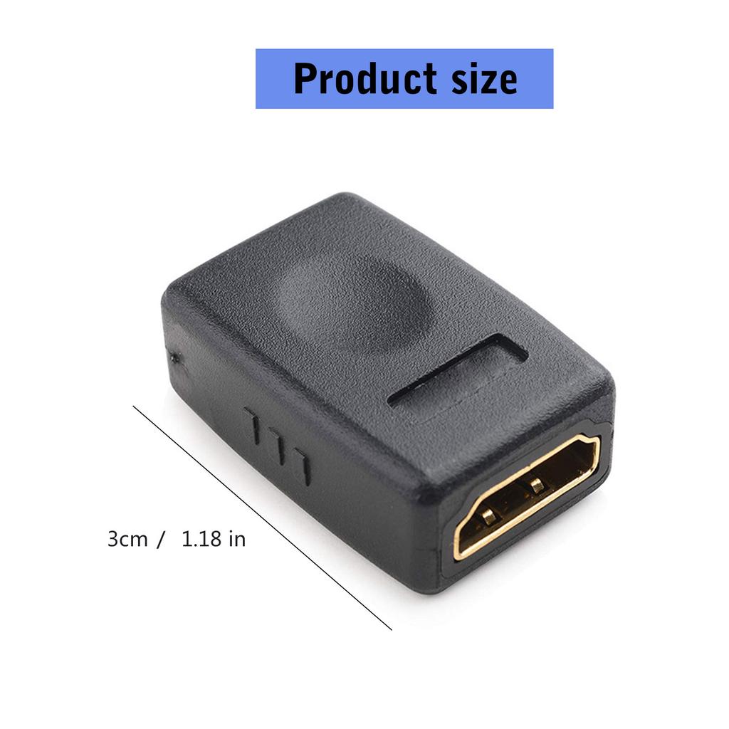 Compact HDTV Port Female to Female Adapter Supports 1080P 720P 4K Resolution for Extending Video Cable Length