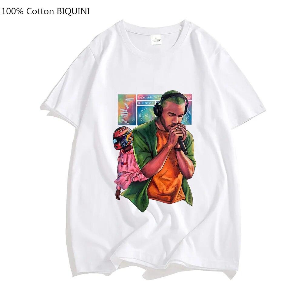 

R&B Music Frank O-ocean Светлые футболки Эстетические футболки унисекс Футболки из 100% хлопка Красивый свитшот большого размера в стиле ритм-н-блюз 3XL