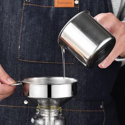 Stainless Steel Kitchen Funnels Wide Mouth Comfortable Grip Wine Funnels Foldable Handle Stackable Oil Funnels Canning